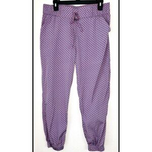 B#55 Aerie Pink Blue‎ Diamond Pattern Jogger XL Elastic Waist Drawstring Cropped